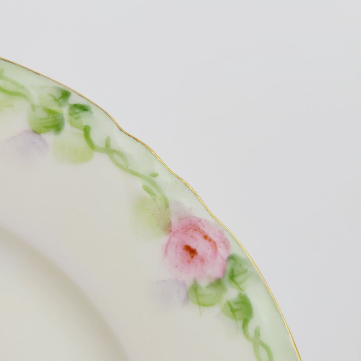 Hutschenreuther Hand Painted Green Bread Plate,  c.1925-39 Germany