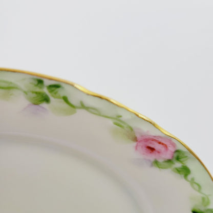 Hutschenreuther Hand Painted Green Bread Plate,  c.1925-39 Germany