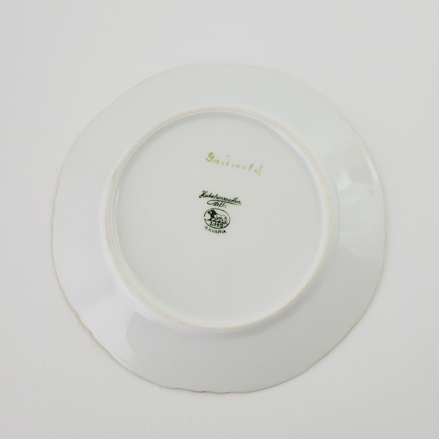 Hutschenreuther Hand Painted Green Bread Plate,  c.1925-39 Germany