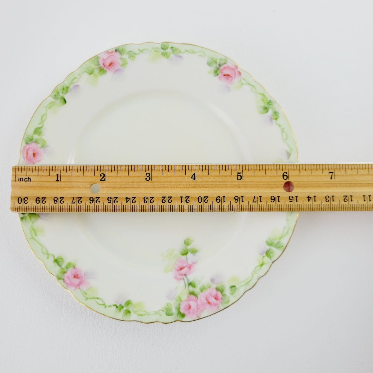 Hutschenreuther Hand Painted Green Bread Plate,  c.1925-39 Germany