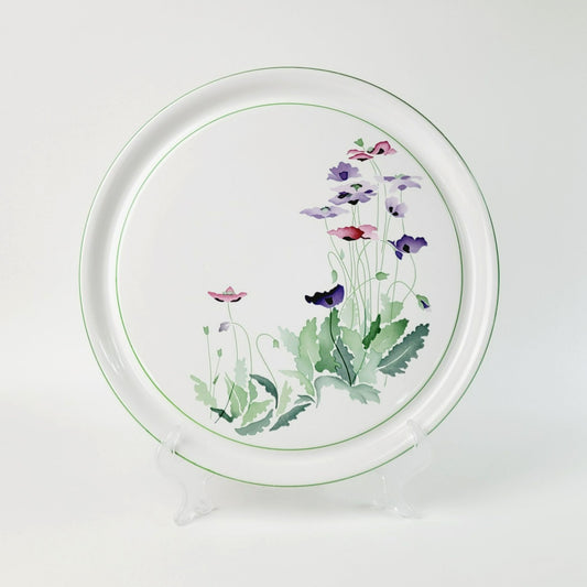 Block Bernarda 12" Round Serving Platter, Artist's Garden Midsummer Watercolor