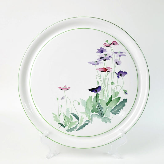 Block Bernarda 12" Round Serving Platter, Artist's Garden Midsummer Watercolor