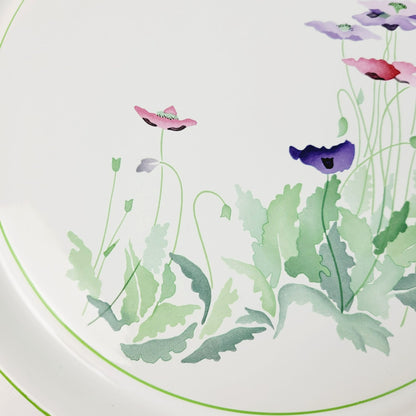 Block Bernarda 12" Round Serving Platter, Artist's Garden Midsummer Watercolor