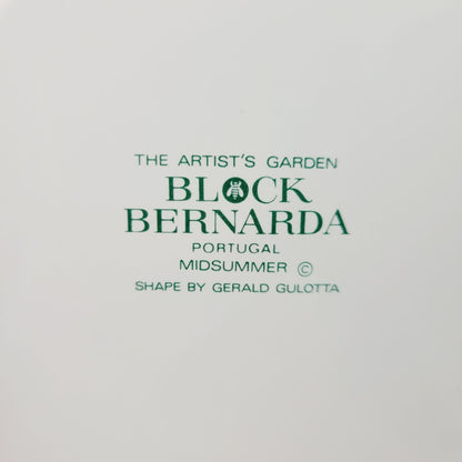 Block Bernarda 12" Round Serving Platter, Artist's Garden Midsummer Watercolor