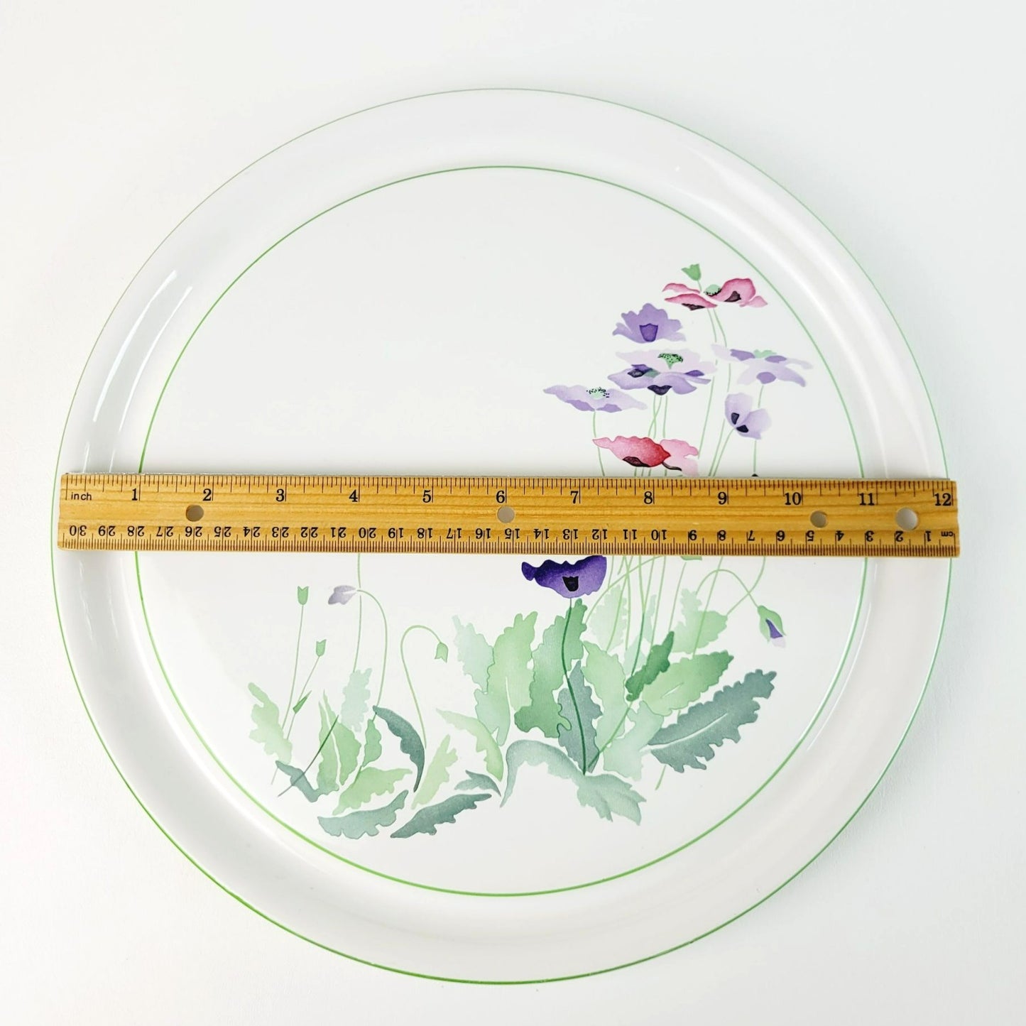 Block Bernarda 12" Round Serving Platter, Artist's Garden Midsummer Watercolor