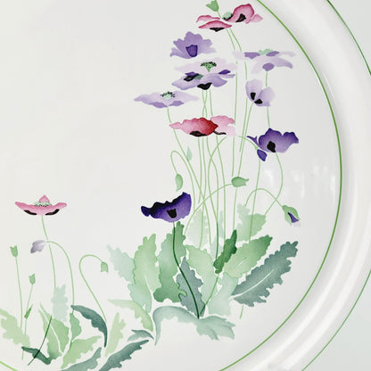 Block Bernarda 12" Round Serving Platter, Artist's Garden Midsummer Watercolor