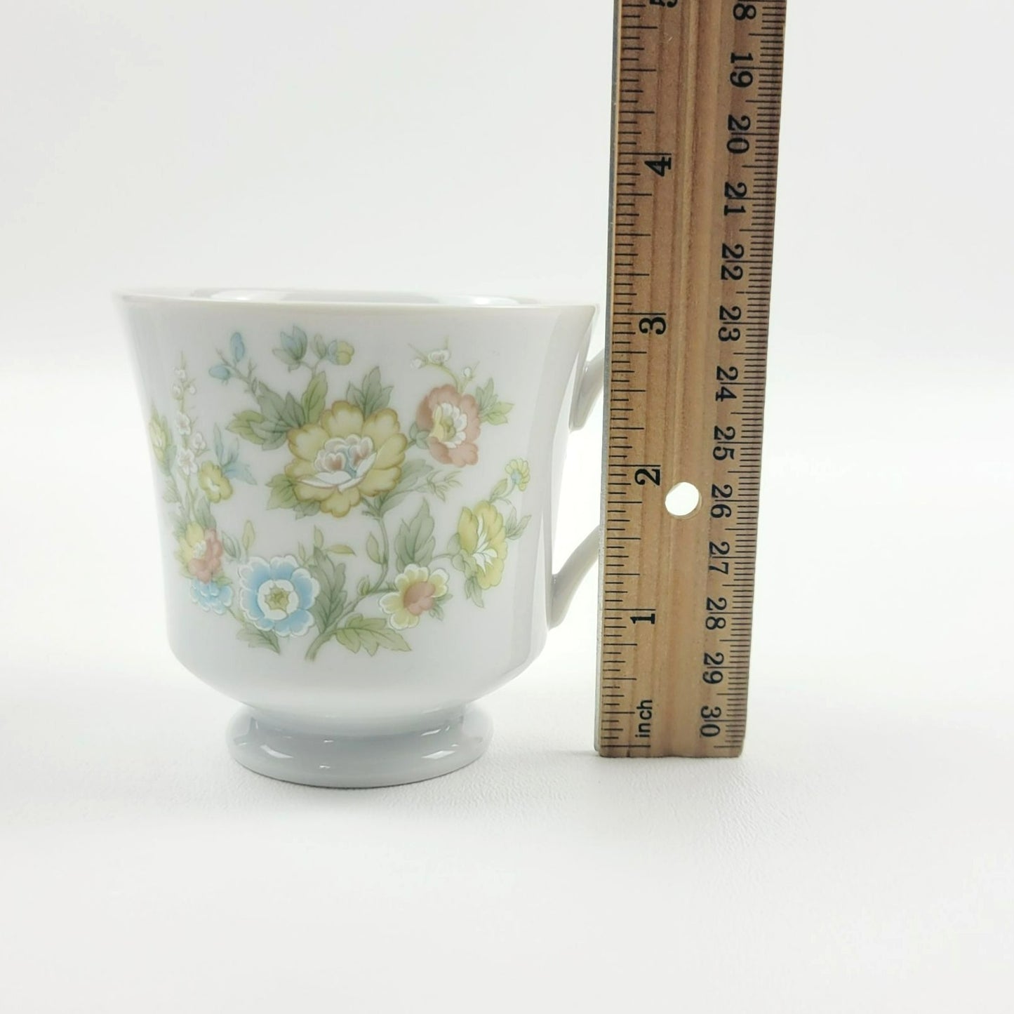 Vintage Shabby Chic Teacup & Saucer, 2 Sets, Pastel Floral, Made in Japan by Fashion Royale, Ashley Pattern