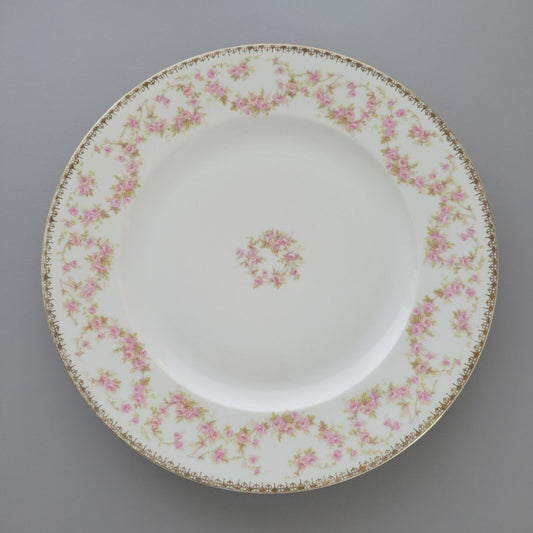 MZ Bridal Rose Floral Dinner Plate, Made in Czechoslovakia