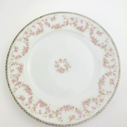 MZ Bridal Rose Floral Dinner Plate, Made in Czechoslovakia