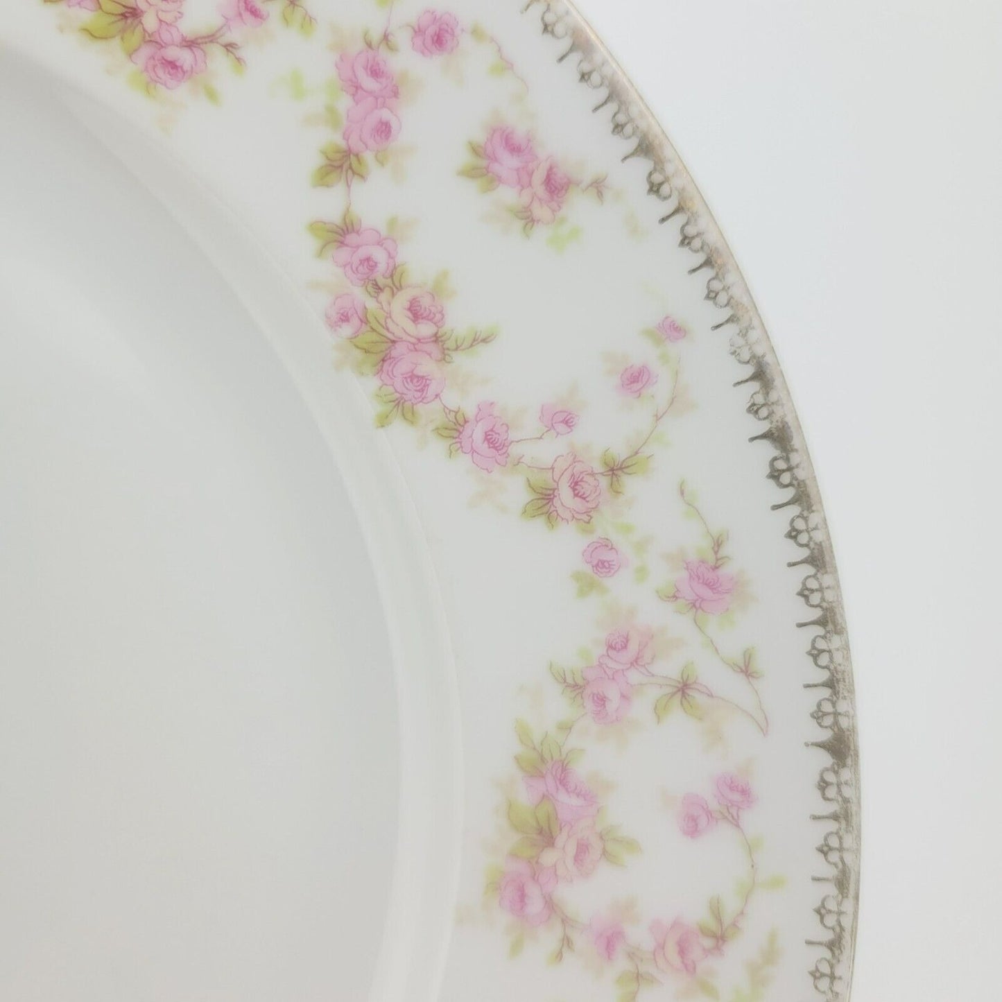 MZ Bridal Rose Floral Dinner Plate, Made in Czechoslovakia