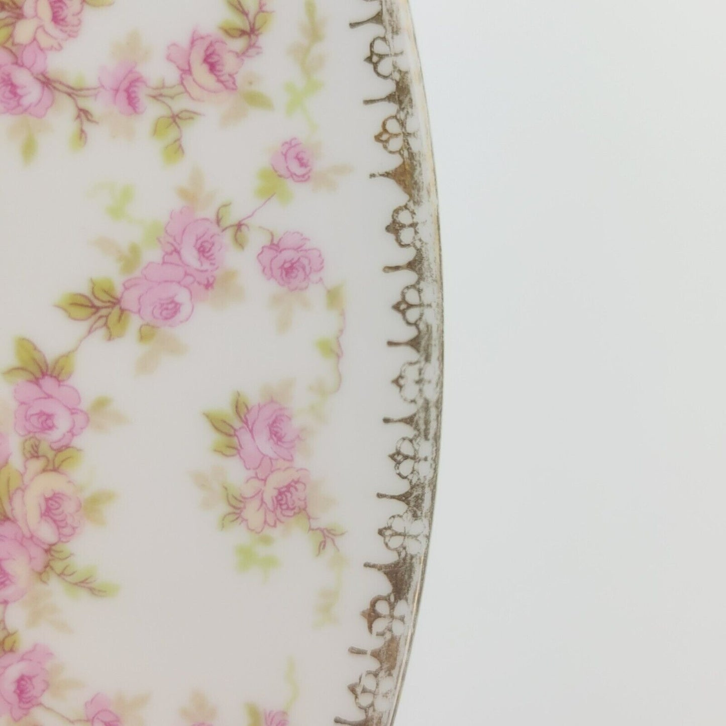 MZ Bridal Rose Floral Dinner Plate, Made in Czechoslovakia