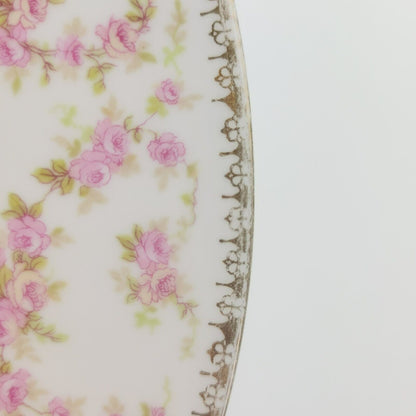 MZ Bridal Rose Floral Dinner Plate, Made in Czechoslovakia