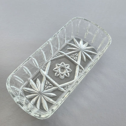 Anchor Hocking "Prescut Clear" Covered Butter Dish, c.1960s USA