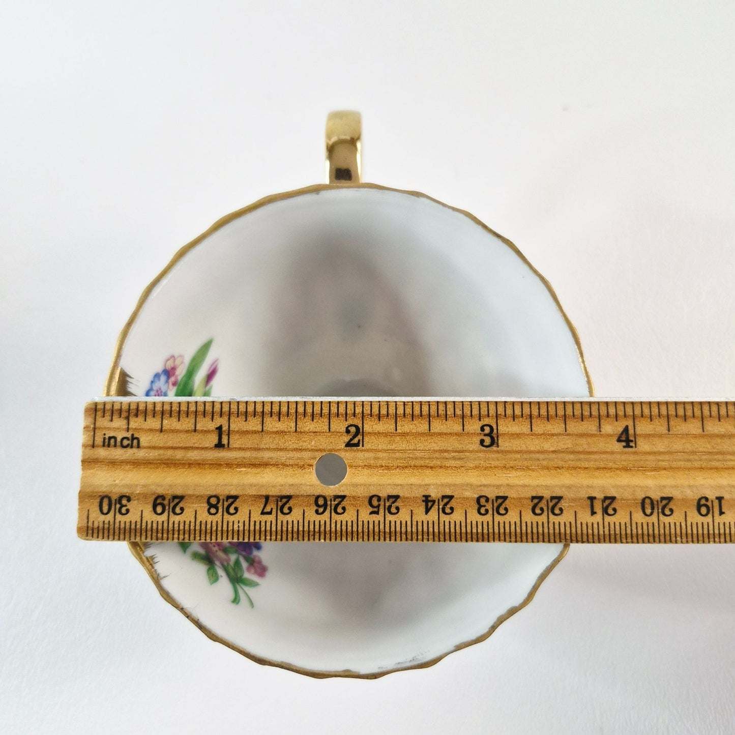 Vintage Floral Lusterware Teacup Set of 2, Made in Japan