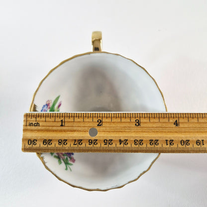 Vintage Floral Lusterware Teacup Set of 2, Made in Japan