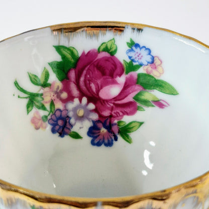 Vintage Floral Lusterware Teacup Set of 2, Made in Japan