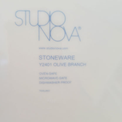 Studio Nova Olive Branch Stoneware Dinner Plate