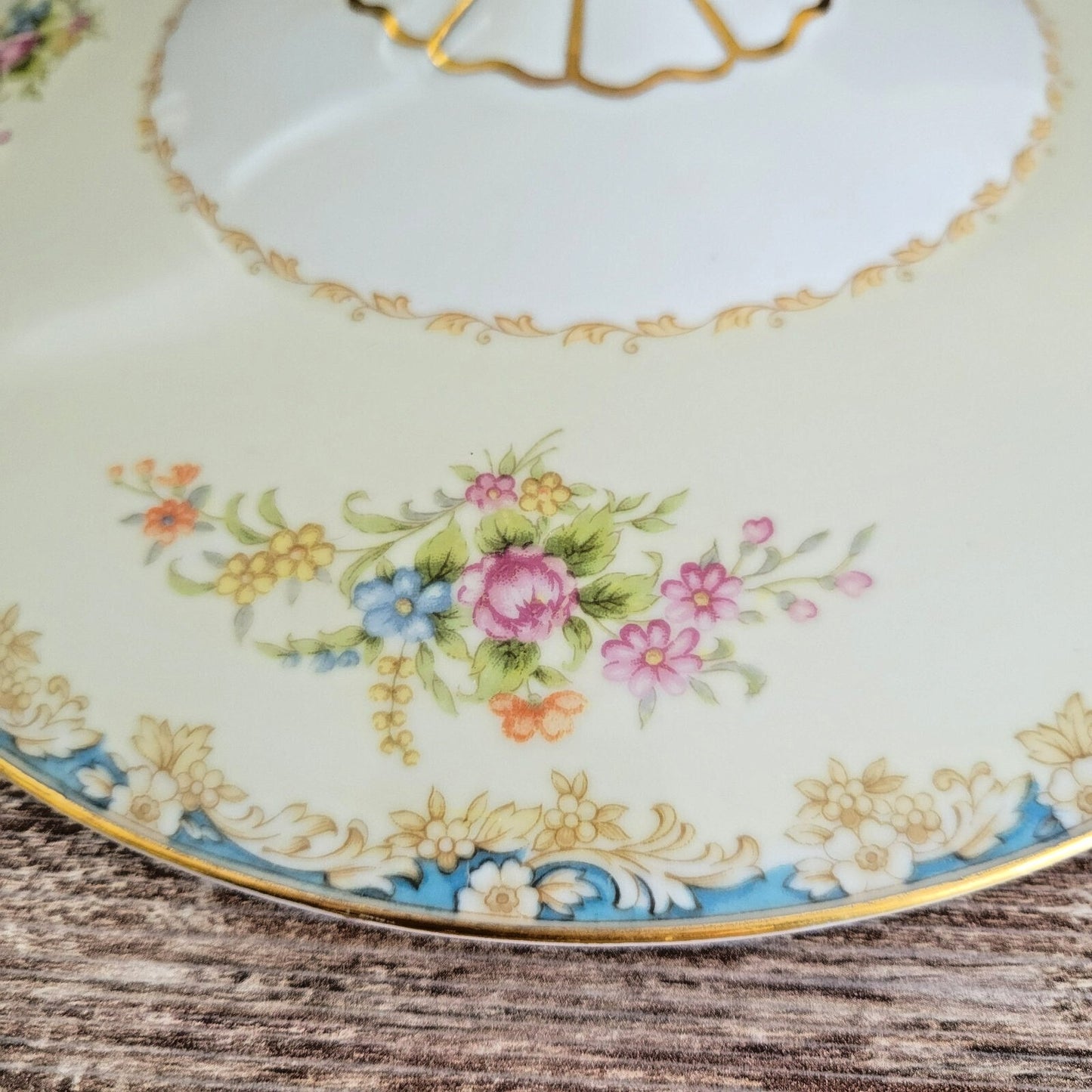 Noritake Rose China RO1 Covered Serving Bowl, c.1945-48 Occupied Japan