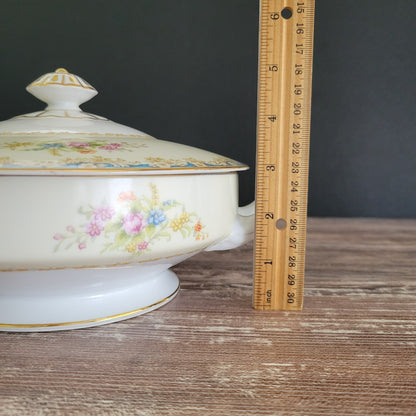 Noritake Rose China RO1 Covered Serving Bowl, c.1945-48 Occupied Japan