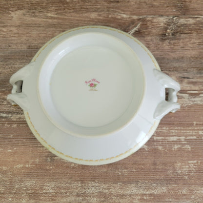 Noritake Rose China RO1 Covered Serving Bowl, c.1945-48 Occupied Japan