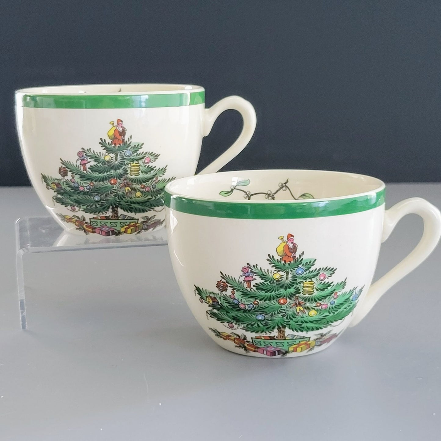 Spode  Christmas Tree Cup Set of 2, England c.1990s