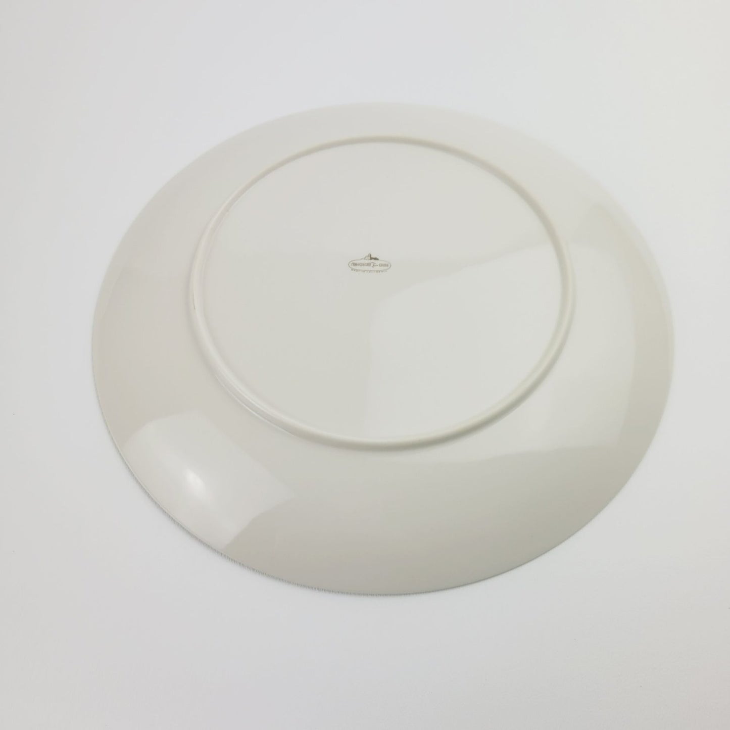 Franciscan Willow Green Dinner Plate, Platinum Trim Coupe Shape, c.1953 USA