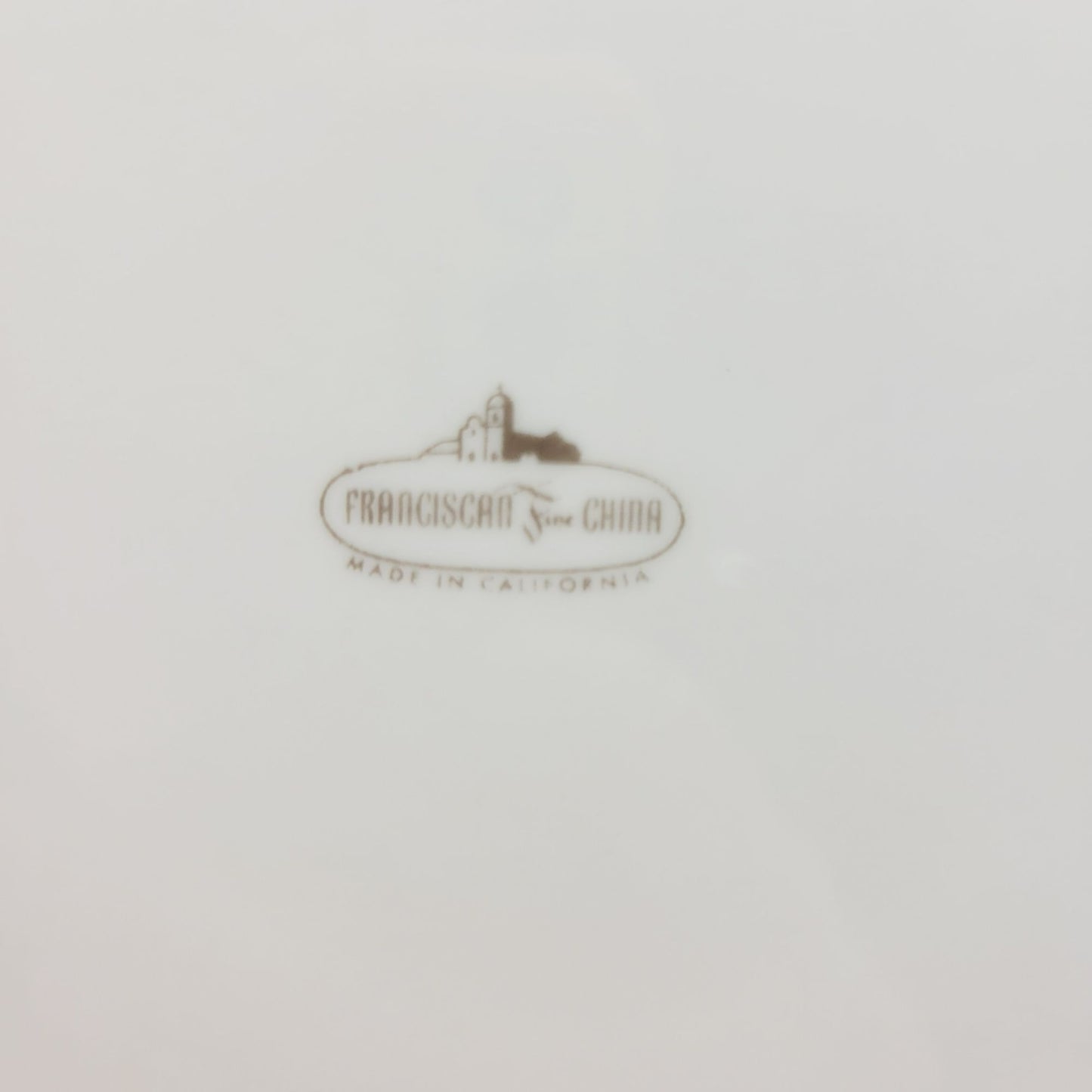 Franciscan Willow Green Dinner Plate, Platinum Trim Coupe Shape, c.1953 USA