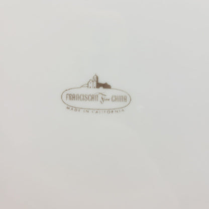 Franciscan Willow Green Dinner Plate, Platinum Trim Coupe Shape, c.1953 USA