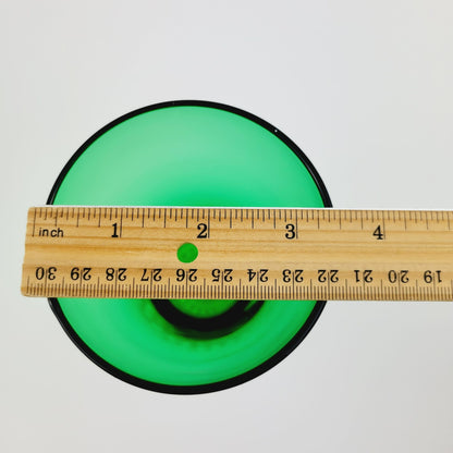 Anchor Hocking Mismatched Green Glasses, Set of 2, Bubble Foot & Burple Inspiration Swirl