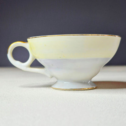 Vintage Tropical Flamingo Demitasse Cups & Saucer Set of 3, Made in Japan