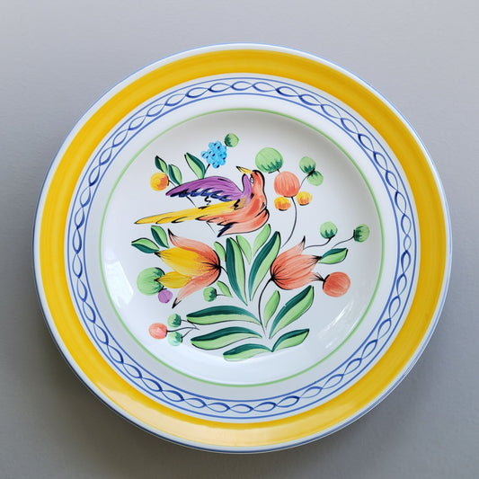 Herend Village Pottery Morning Song Dinner Plate, Hand-Painted, Made in Hungary