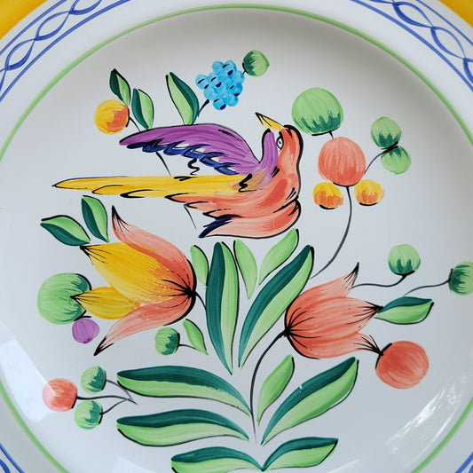 Herend Village Pottery Morning Song Dinner Plate, Hand-Painted, Made in Hungary