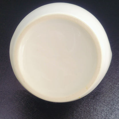 White & Heavy Gold Sugar Bowl / Jam Pot & Lid