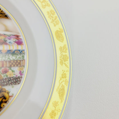 Royal Copenhagen Princess & The Pea Hans Christian Andersen Fairy Tale Plate, Gold Trim with Etched Design, c.1975-76 Denmark