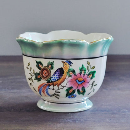 Noritake Small Whimsical Bird Floral Bowl, Made in Japan