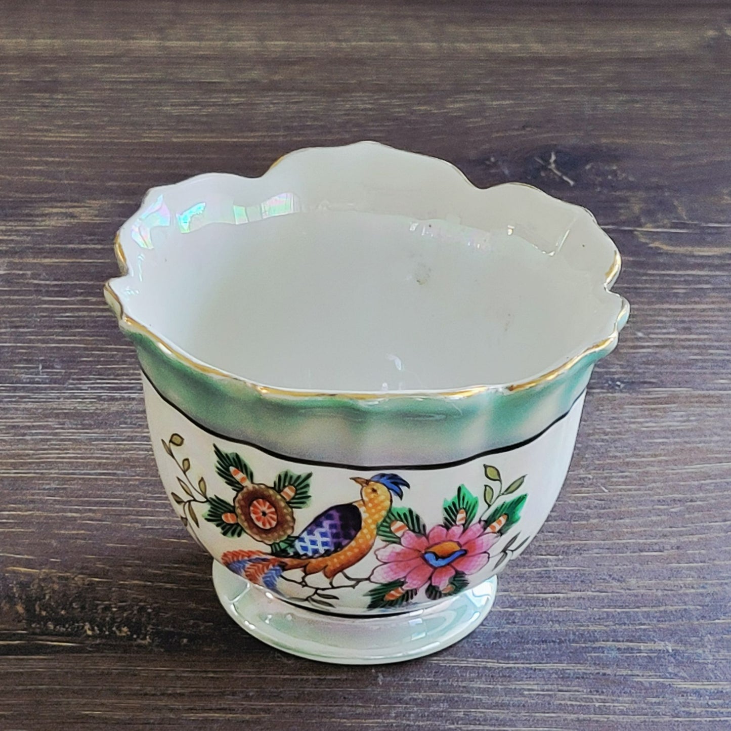 Noritake Small Whimsical Bird Floral Bowl, Made in Japan