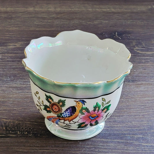 Noritake Small Whimsical Bird Floral Bowl, Made in Japan