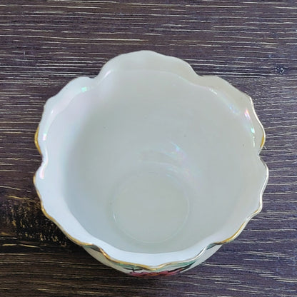 Noritake Small Whimsical Bird Floral Bowl, Made in Japan