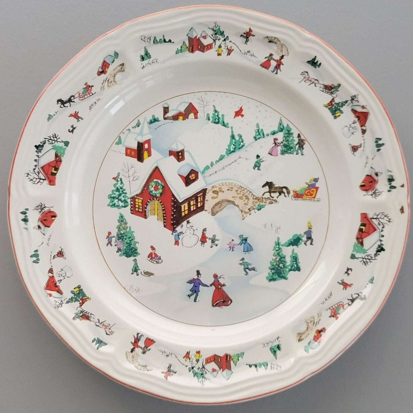 Farberware White Christmas Salad Plate, Set of 2