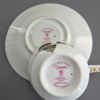 Queen's "Hookers Fruit" Black Cherry Cup & Saucer, 2 Sets, c.1980s England