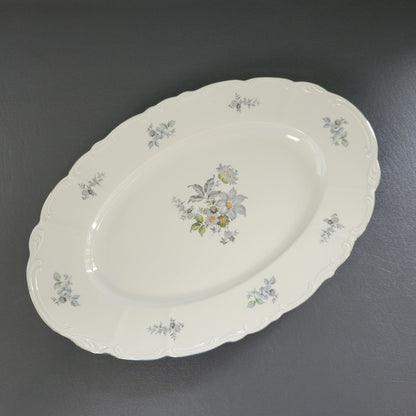 Bohemian China Wild Flower Oval Platter, Made in Czechoslovakia