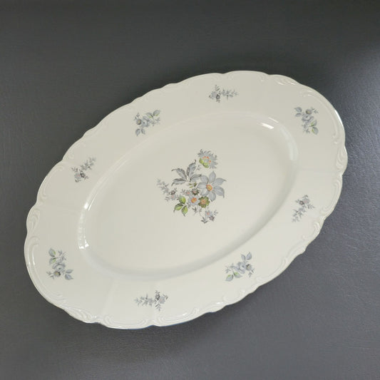 Bohemian China Wild Flower Oval Platter, Made in Czechoslovakia