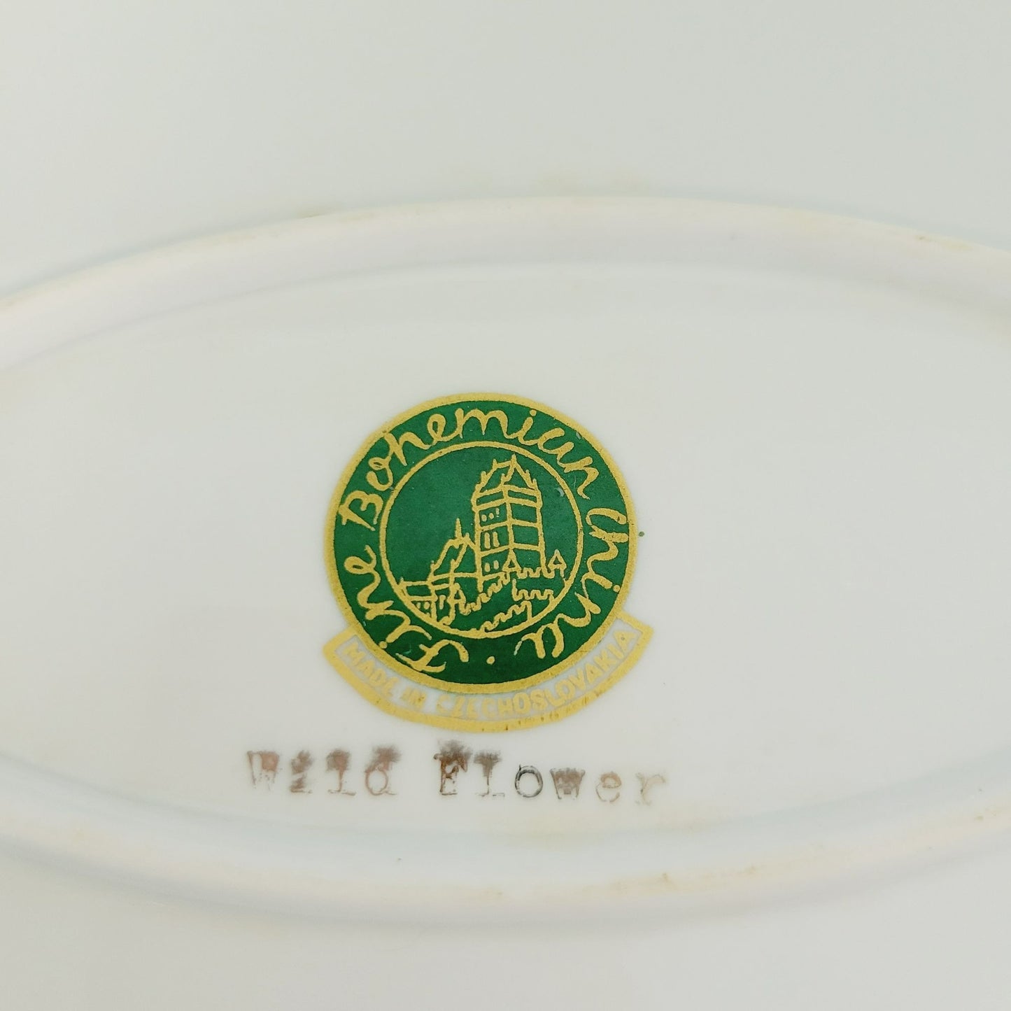 Bohemian China Wild Flower Oval Platter, Made in Czechoslovakia