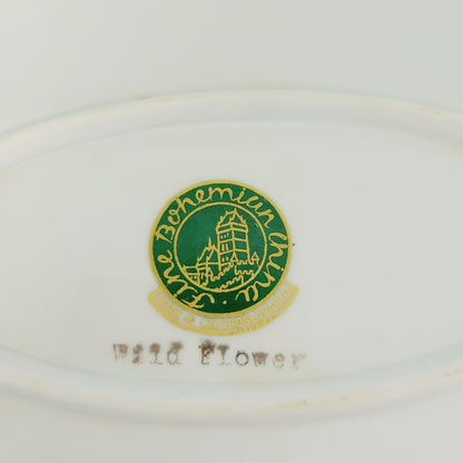 Bohemian China Wild Flower Oval Platter, Made in Czechoslovakia