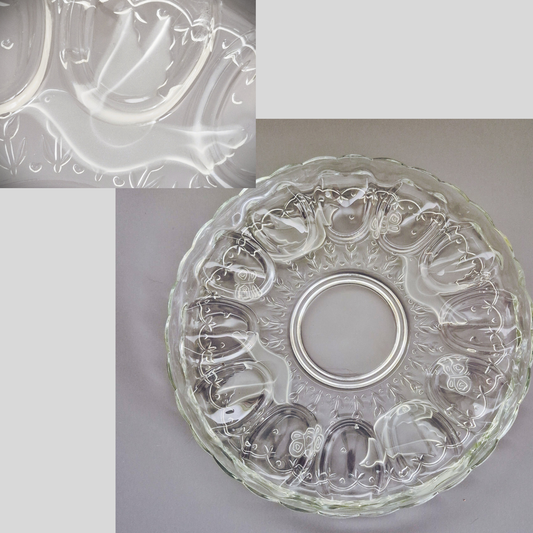 Indiana Glass Spring Time Deviled Egg Tray, USA Made