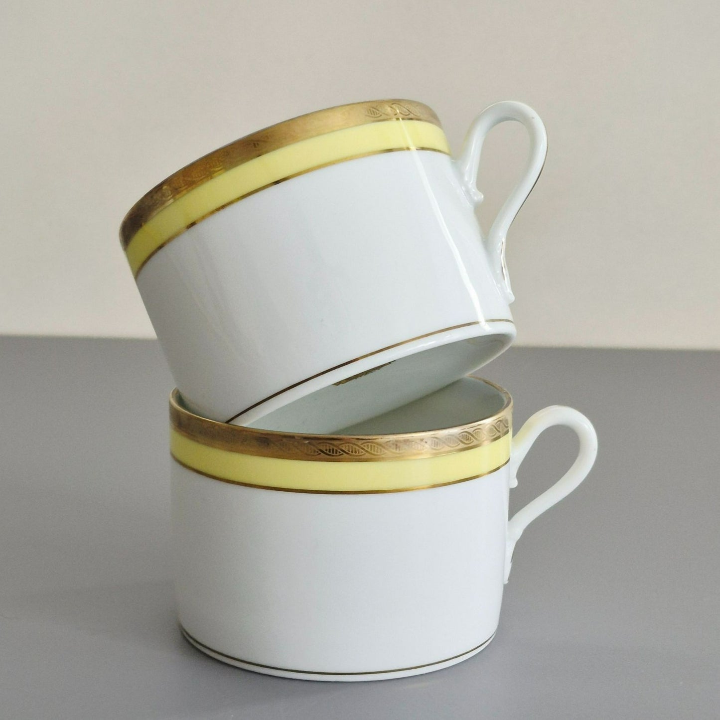 Richard Ginori "Palermo Yellow" Flat Cup Set of 2, Italy c.1960-70s