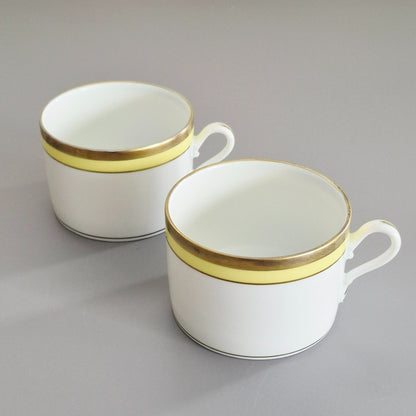 Richard Ginori "Palermo Yellow" Flat Cup Set of 2, Italy c.1960-70s