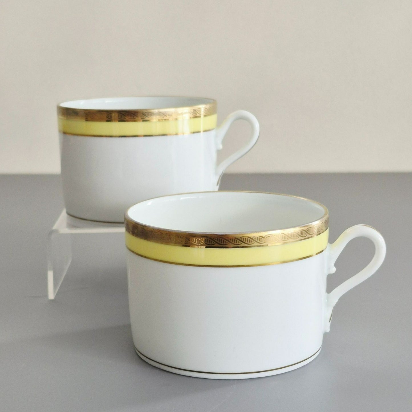 Richard Ginori "Palermo Yellow" Flat Cup Set of 2, Italy c.1960-70s