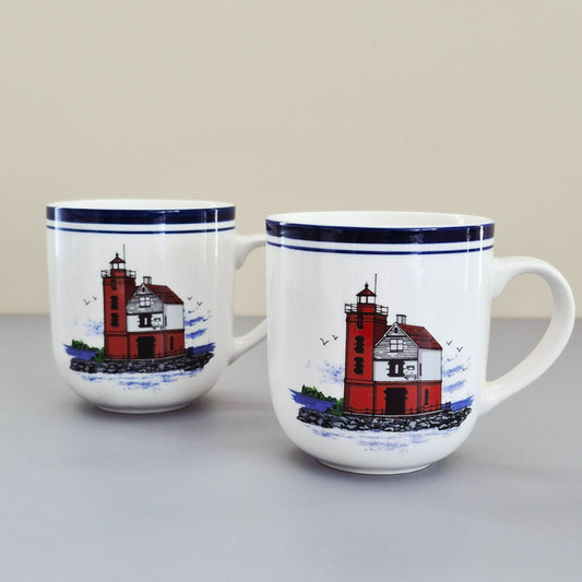 Libbey Lighthouse Coffee Mug, Set of 2