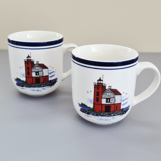 Libbey Lighthouse Coffee Mug, Set of 2